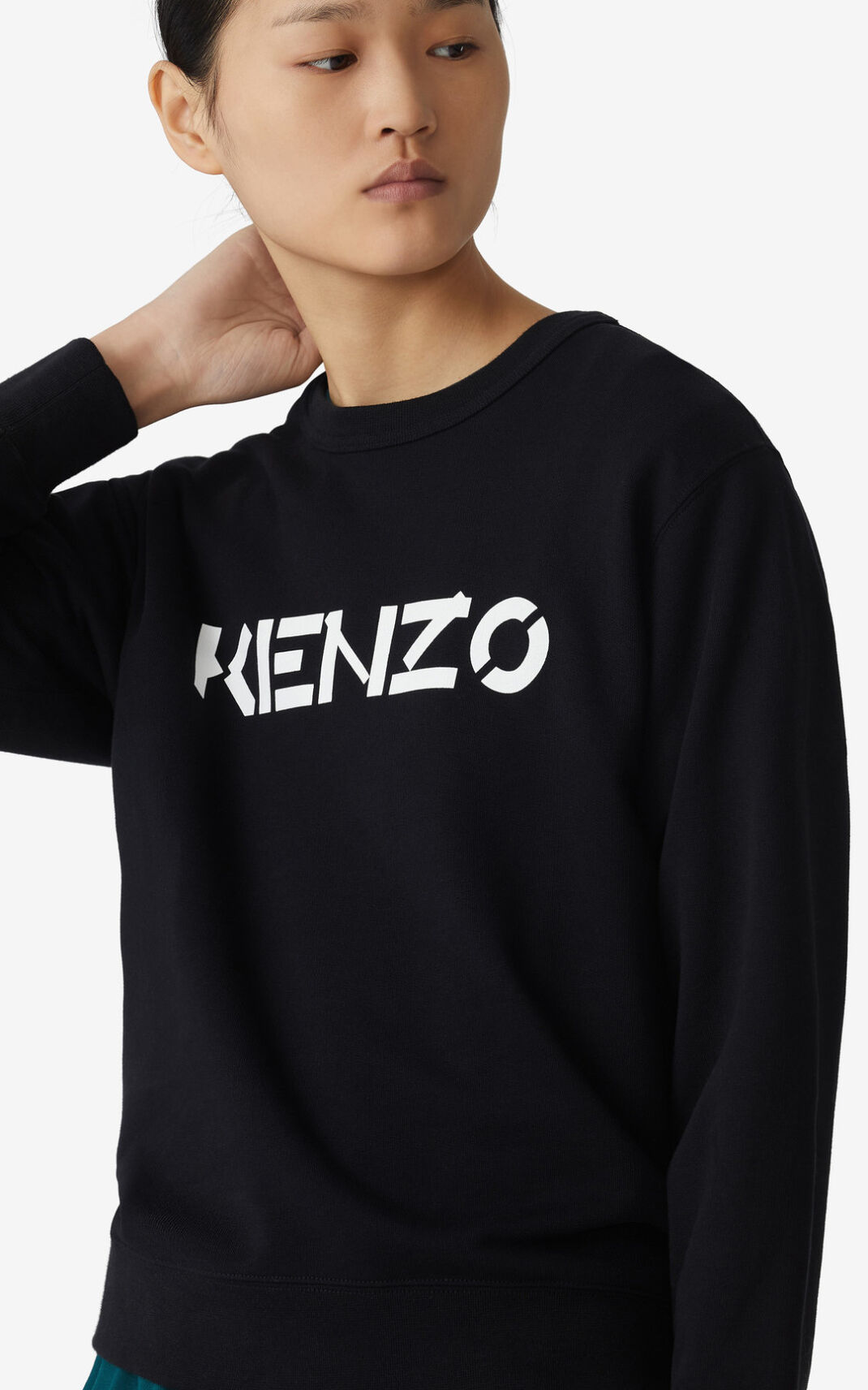 Kenzo Logo Sweatshirt Bayan Siyah | 3086-LTHYU